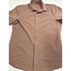 SHIRT Lululemon Airing Easy MENS MEDIUM Camp Collar Shirt Twilight Rose/TAN